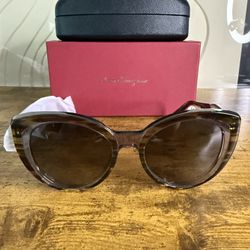 Authentic Salvatore Ferragamo Brown Sunglasses NWT
