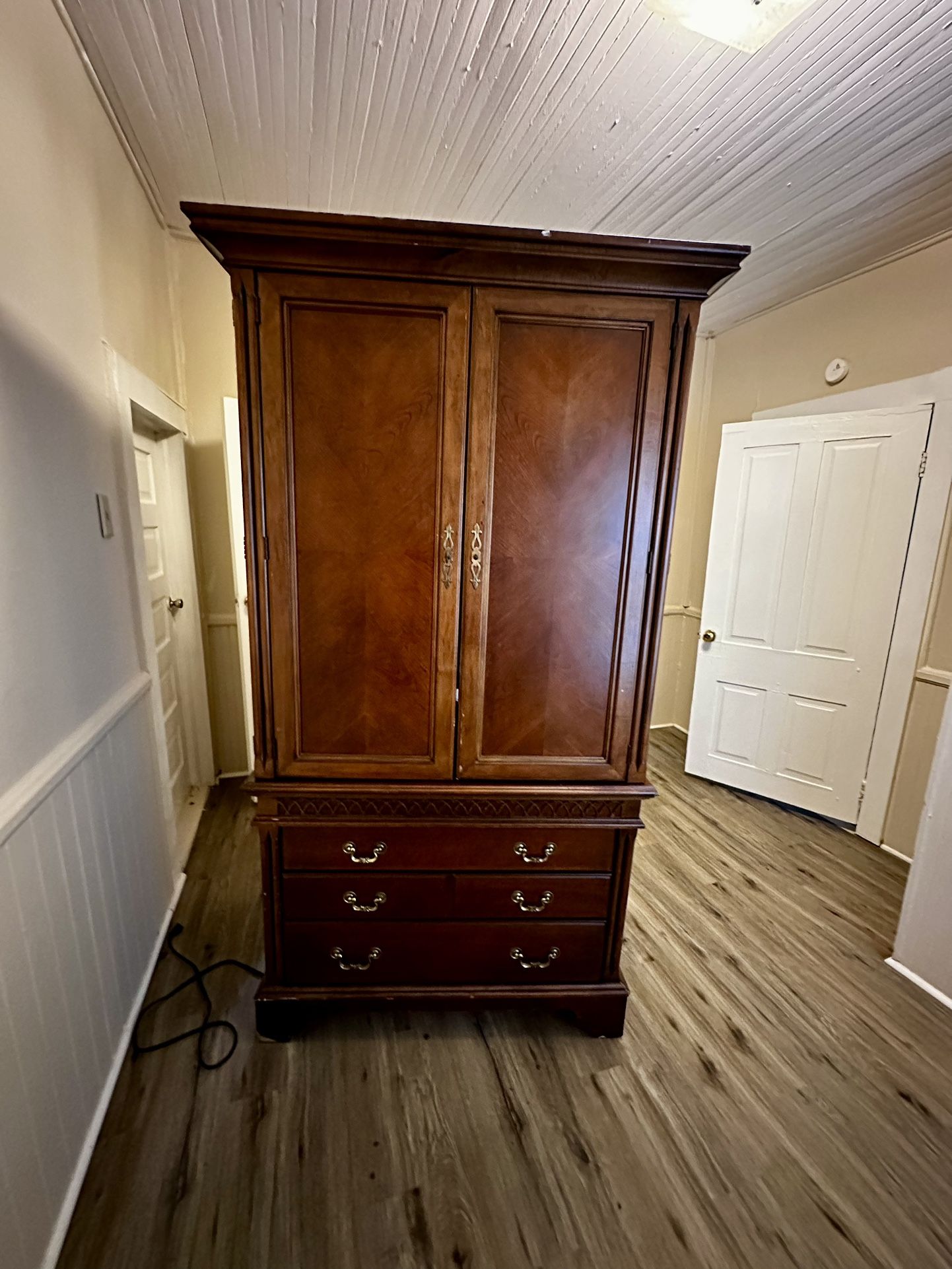 solid wood armoire with drawers