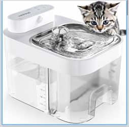 Cat Water Fountain, Wastewater Separation & No Filter Cotton, Pet Water Dispenser with 101oz/3L Large Capacity Tank, Wireless Automatic Water Fountain