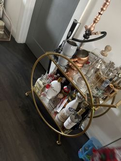 Round Gold Bar cart