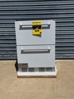 24 in. Undercounter Refrigerator, 2-Drawer Built-in Beverage Refrigerator with Touch Pane 4.9 cu. ft. Capacity Silver