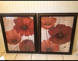 Photo Pair of wall pictures of poppies