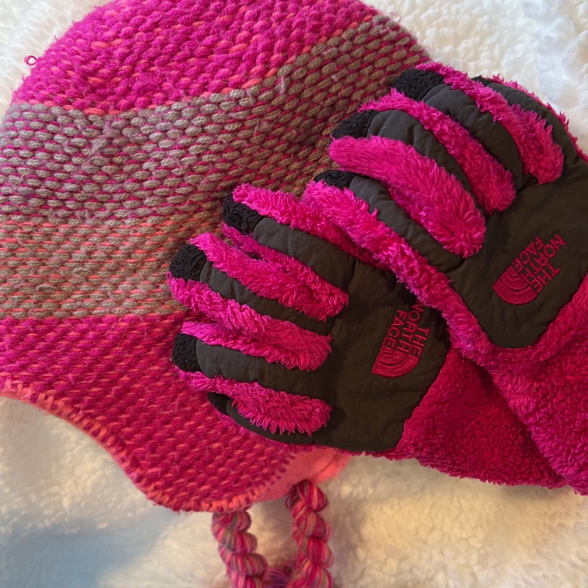 The North Face Hat And Gloves Girls Sz M