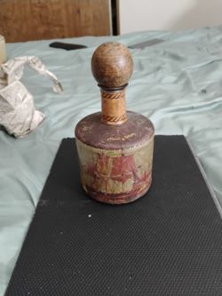 Vintage Leather Covered Wine Decanter Made By Fausto Confuri Of Italy