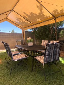 Wrought Iron Patio Table and Chair Set
