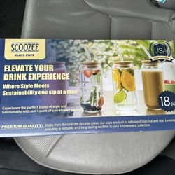 Scoozee Glass Cups * 4 Cups