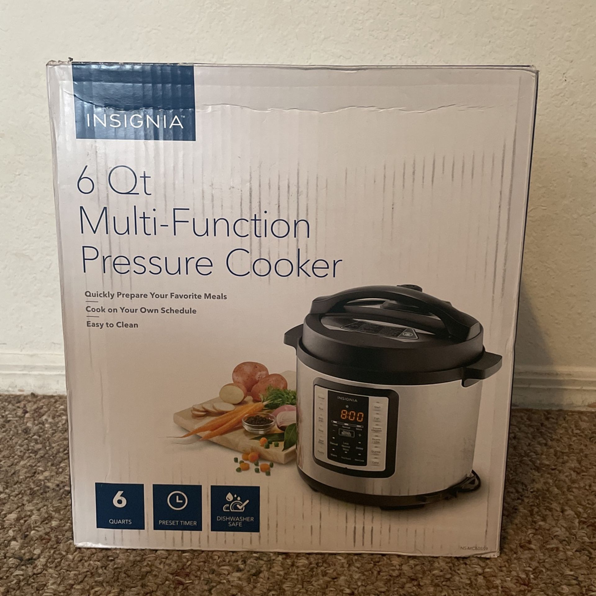 Insignia Quart Multi Function Pressure Cooker Stainless Steel