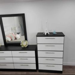 DRESSER WITH MIRROR AND CHEST 