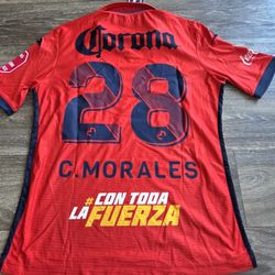 Pirma Monarcas Morelia 15/16 Away Carlos Morales Futbol Soccer Jersey Mens Small