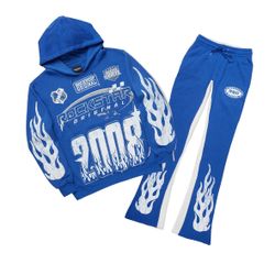 Amos Royal Blue Hoodie/Baggy Track Pant Set