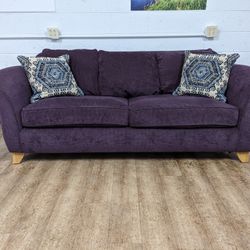 Contemporary Purple Fabric Pullout Couch