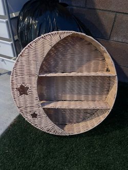 West Elm Rattan Shelf