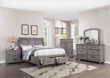 Gray Wood Bedroom Furniture Set
