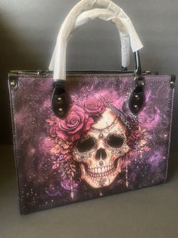 Large Size Skullette Vegan Leather Handbag