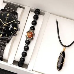 3 Piece set: Watch, Bracelet and Neck Piece with pendant. 