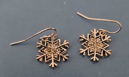 Snowflake with crystals earrings, OBO