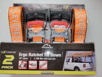 EXTREME ERGO RATCHET TIE DOWN 2 PACK BRAND NEW