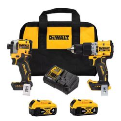 DEWALT 20V MAX XR Hammer Drill and ATOMIC Impact Driver 2 Tool Cordless Combo Kit