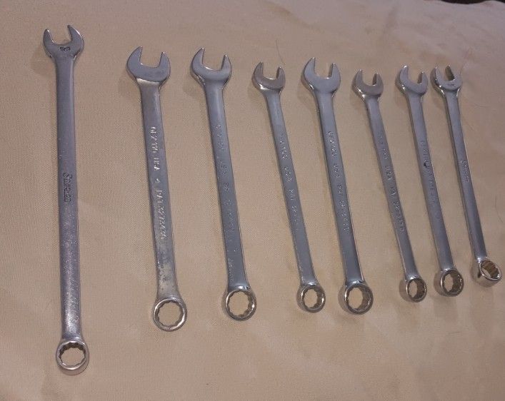 Eight 8 Snap-On wrench Nut Wrenches USA Snap On