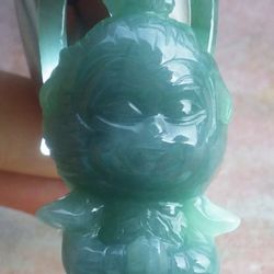 Certificate Jadeite Jade Pendant Monkey Sun Wukong The Monkey King 