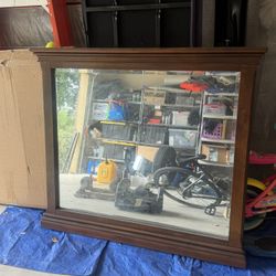 Furniture of America Large Wood Framed Dresser Mirror
