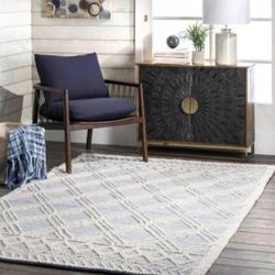 💥R66#46  $190 nuLOOM Natti Modern Trellis Blue 8 ft. x 10 ft. Area Rug