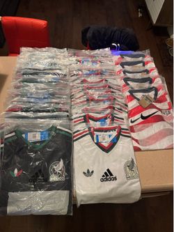 Mexico black, white jerseys, green jerseys and USA