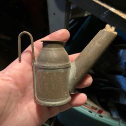 Antique Miners Hat Lamp, Tin Head Lantern, Wick Burning Tin Miners Lamp Light