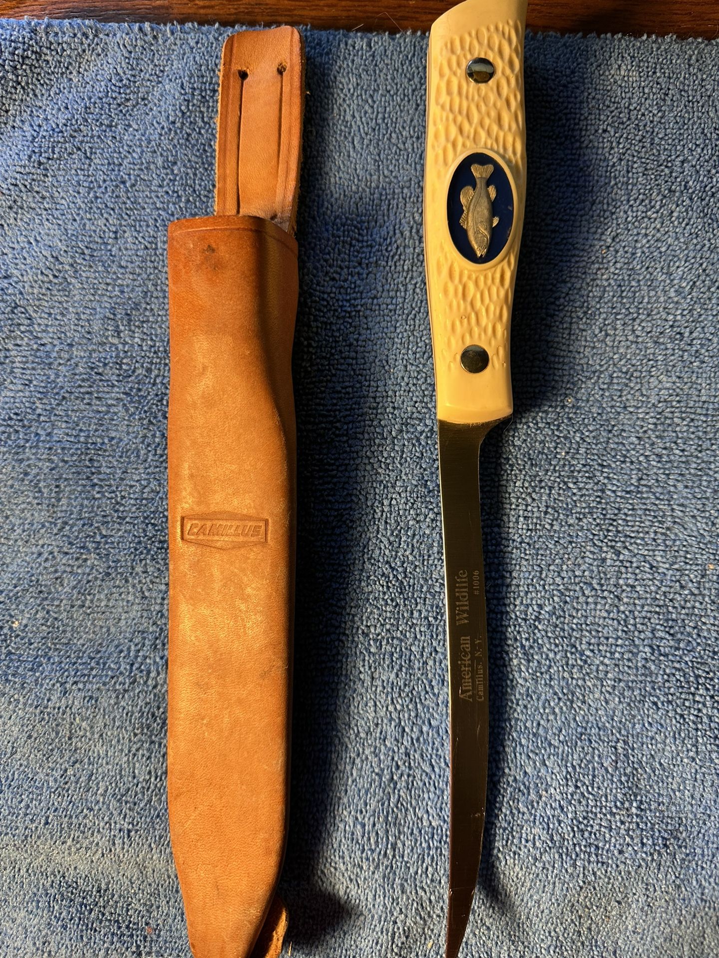 Camillus Fillet Knife Pewter In Laid