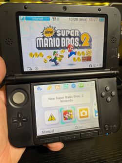 Nintendo 3DS XL Super Mario Bros 2 Gold Edition Console And Game - Tested and Working!