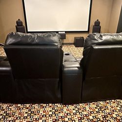 Theater Luxury Chairs (x4, Black Leather)