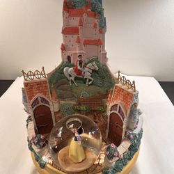 Disney Store Exclusive Music Box Snow Globes Rotating 3 Princesses