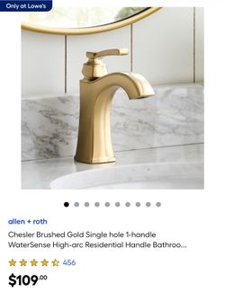 allen + roth Chesler Brushed Gold Single Handle Bathroom Faucet. Clovis. Ashlan & Fowler. FCFS.