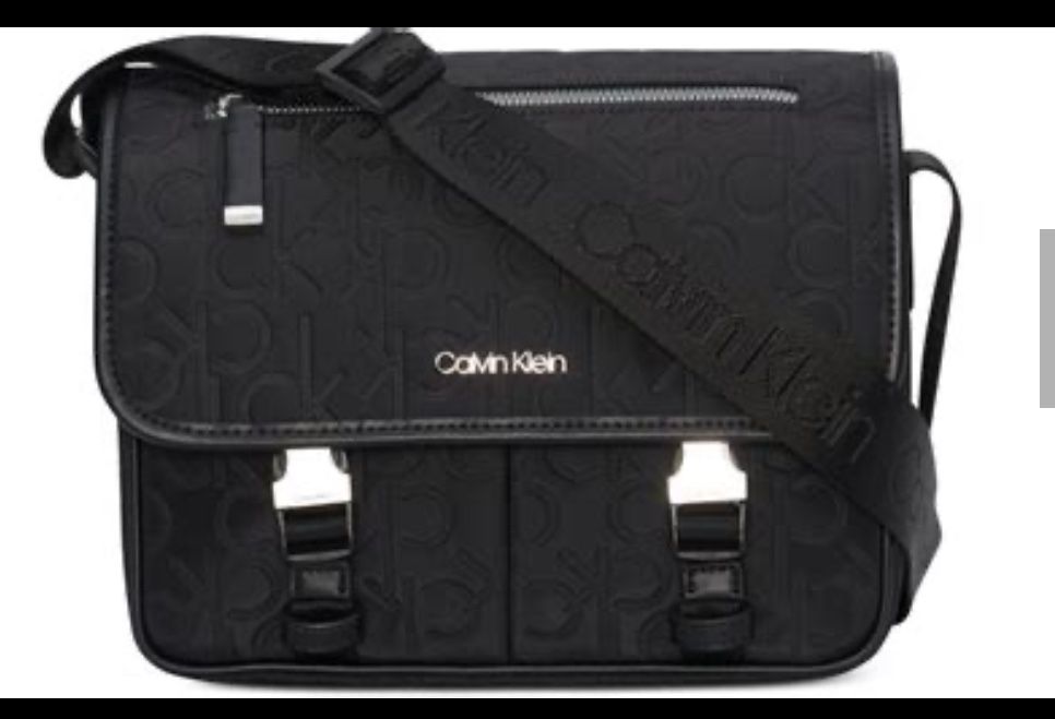 Calvin Klein Women's Black Tandy Logo Messenger Bag