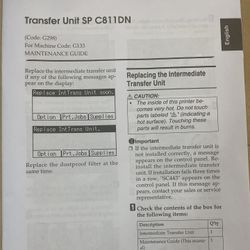 Ricoh Transfer Unit SP C811DN