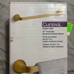 Kohler Cursiva Towel Bar And Arm,  Brushed Modern Brass