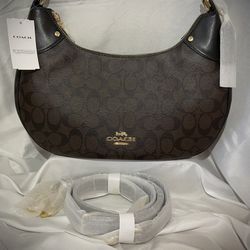 Brand New With Tag Coach Mara Hobo In Signature Canvas