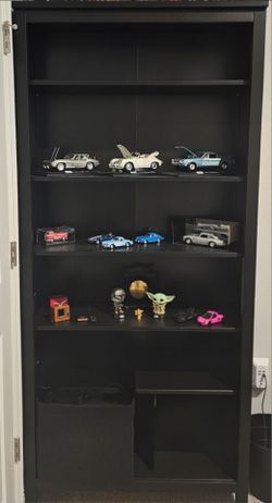 Black Bookcase Display Shelf Unit