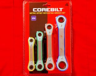 New Metric Offset Ratcheting Wrench Set 4