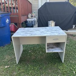 NEED GONE Grey And Marble Desk For home Office, For Bedroom