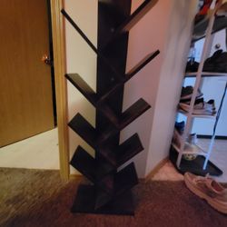 9 Tier Angled Tree Wooden Book Shelf
