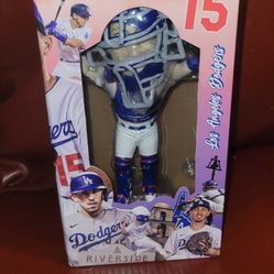 2022 Los Angeles Dodgers Austin Barnes bobblehead, which was a stadium giveaway (SGA) item on September 24, 2022. The bobblehead features Austin Barne