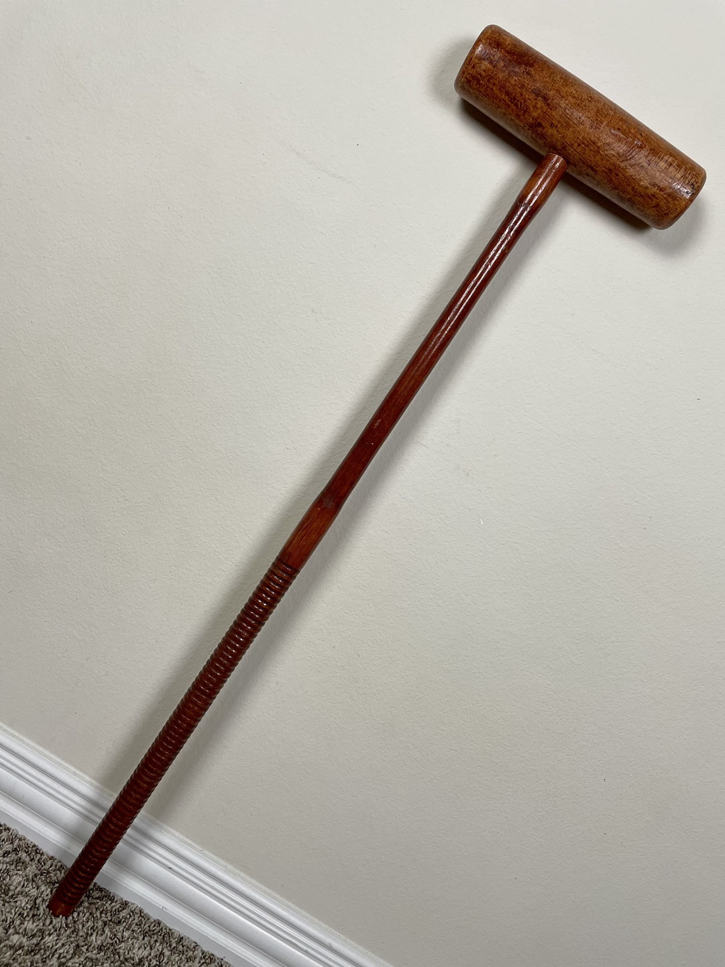 Vintage Croquet Mallet, Solid Wood