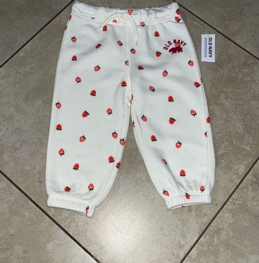 Old Navy Toddler Girl’s Strawberry Print Sweatpants, Size 12-18 Months