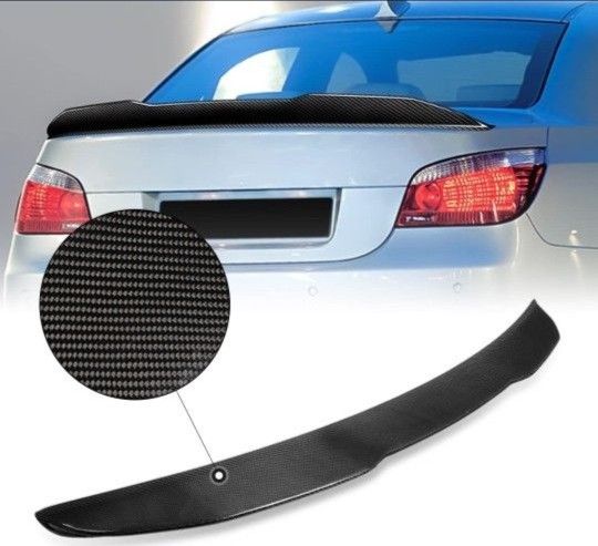 04-10 BMW5Series Sedan 525i528iX Drive530i535iM5 525xi i550i530xi545i Rear TrunkLip Spoiler WingCarbonFiber