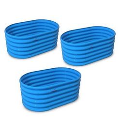 Assembled new ANLEOLIFE Kids Mini Raised Garden Beds Outdoor (3-Pack)-40x24x18in Oval Round Galvaniz