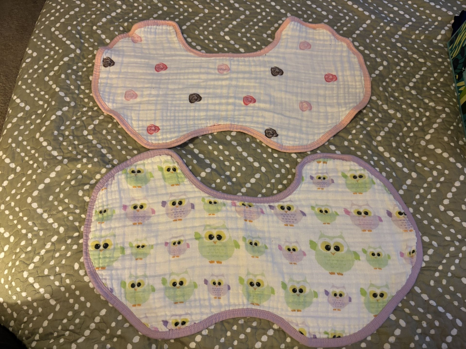 Set Of Two Extra Large Baby Burp Clothes