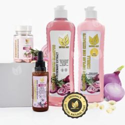 Natural Sant - Bundle: Onion, Rosemary and Biotin set + Onionvital capsules with COLLAGEN + Onionvital serum