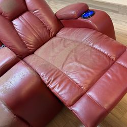 Burgundy Power Recliner 