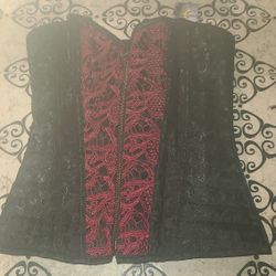 Black & Maroon Corset